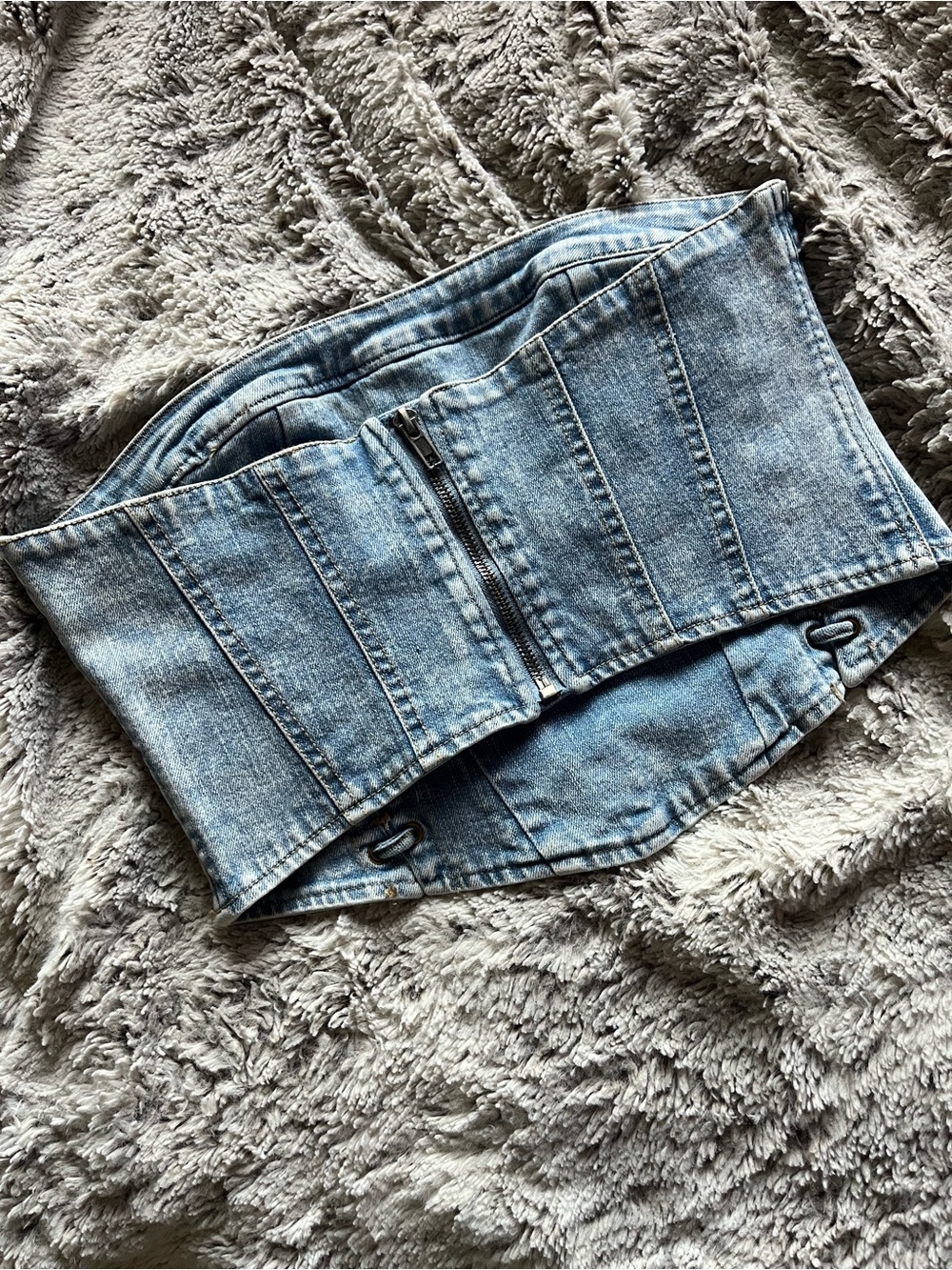 PacSun Light Blue Denim Corset Top - Picture 2 of 3